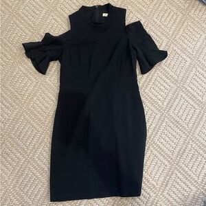 Black cold shoulder dress